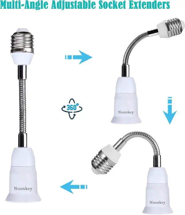 Alt view image 7 of 7 - Noonkey 3MP Light Bulb Security Camera and Light Socket Extender, WiFi Security Cameras with Alexa, Automatic Human Tracking, Motion Zones Detection Alarm, Color Night Vision, 2-Pack