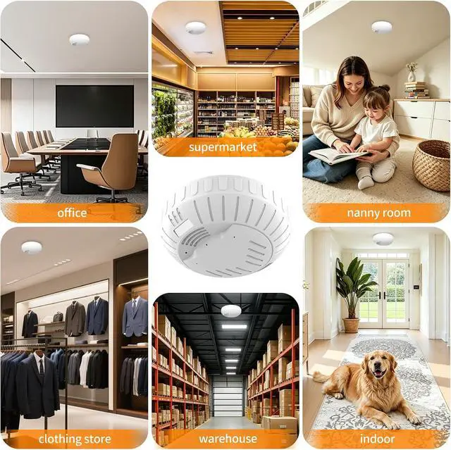 Alt view image 6 of 7 - Hidden Camera Smoke 4K HD Rotatable Wireless WiFi Camera Detector Mini Security Cam with Night Vision and Motion Activated Camera Long Battery Life Low Power Consumption Nanny Cam for Indoor