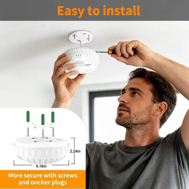 Alt view image 7 of 7 - Hidden Camera Smoke 4K HD Rotatable Wireless WiFi Camera Detector Mini Security Cam with Night Vision and Motion Activated Camera Long Battery Life Low Power Consumption Nanny Cam for Indoor