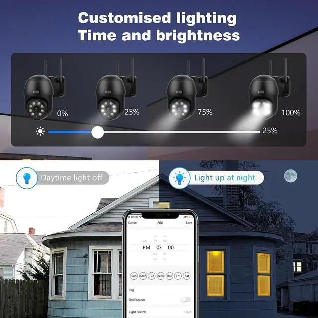 Alt view image 5 of 5 - ENSTER 2.5K 4MP Security Camera Outdoor 2.4G/5GHz Dual Bands, 360° PTZ IP Camera