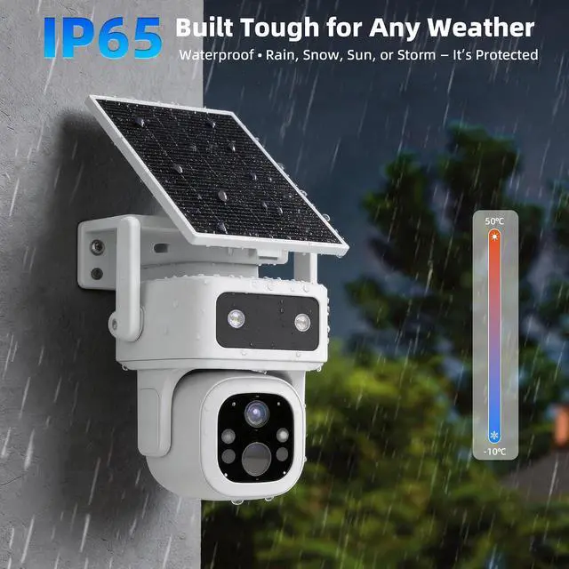 Alt view image 5 of 7 - 3 Years Free Data & No Monthly Fee 4G LTE Solar Cellular Security Camera Outdoor Wireless, No WiFi Needed, 360° PTZ, 2K Full Color Night Vision, Human Tracking, 2-Way Audio, 32GB SD Card, IP66