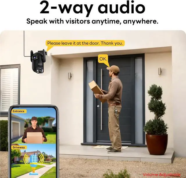 Alt view image 6 of 7 - Security Cameras Outdoor Wireless WiFi,5G/2.4G Cameras for Home Security Solar Power with Dual Lens,Motion Detection,Night Vision,2-Way Audio,Weather Proof,