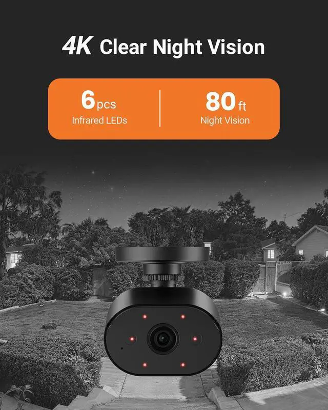 Alt view image 4 of 7 - Anlapus 4K 8MP Home Security Camera System, 8 Channel H.265+ DVR with 1TB HDD, 4 x Wired CCTV Cameras Outdoor Indoor, AI Human Vehicle Detection, Audio Recording, 80ft Night Vision, Remote Access