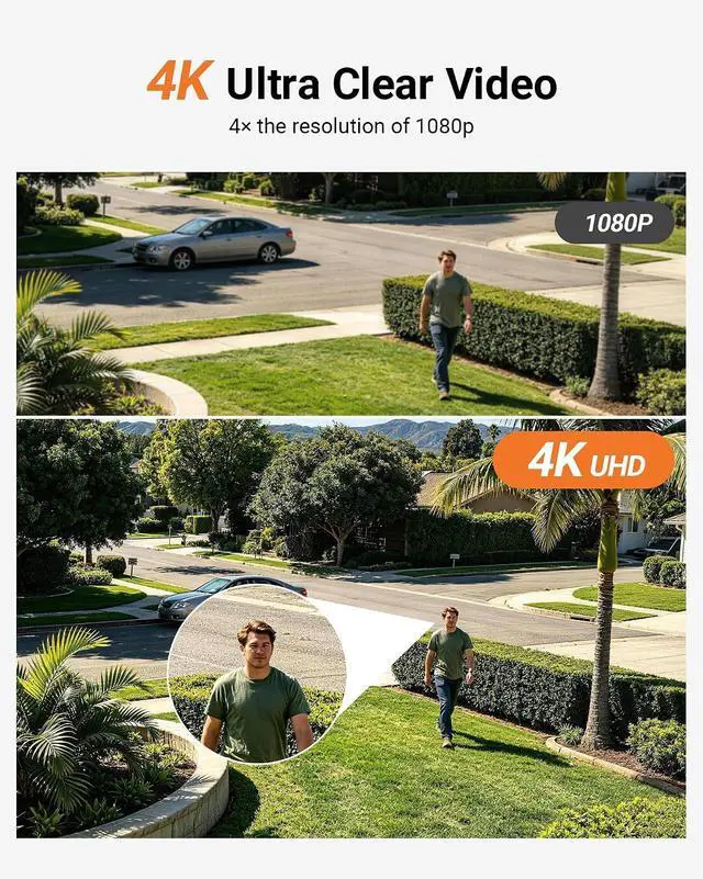 Alt view image 2 of 7 - Anlapus 4K 8MP Home Security Camera System, 8 Channel H.265+ DVR with 1TB HDD, 4 x Wired CCTV Cameras Outdoor Indoor, AI Human Vehicle Detection, Audio Recording, 80ft Night Vision, Remote Access