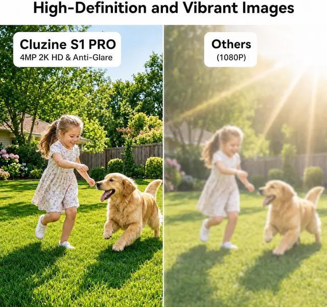 Alt view image 2 of 7 - 4MP 2K Window Camera, No Glare Thru-Glass Full-Color Night Vision, 2.4GHz & 5GHz WiFi Indoor Cameras for Home Security, Easy Install, Motion Detection, No Monthly Fee, 24/7 Recording