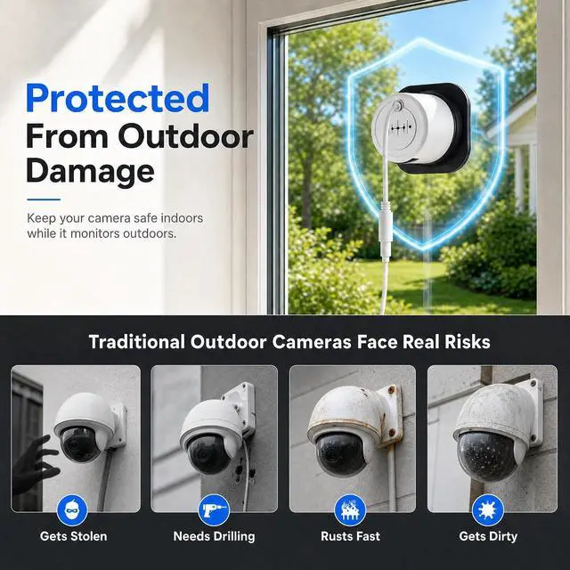 Alt view image 6 of 7 - 4MP 2K Window Camera, No Glare Thru-Glass Full-Color Night Vision, 2.4GHz & 5GHz WiFi Indoor Cameras for Home Security, Easy Install, Motion Detection, No Monthly Fee, 24/7 Recording