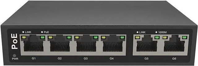 Main image of 110W 4CH Full Gigabit Unmanaged PoE Switch Support IEEE 802.3 af/at PoE Standard, Plug-and-Play, 30W Max Power Per Port,POE4CH-110W