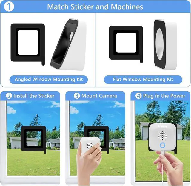 Alt view image 3 of 7 - Hieasy 5MP 3K Window Security Cameras, 2Packs No Drill Magnetic Window Cameras for Home Security, 5GHz&2.4GHz WiFi6 Indoor Adjustable Angled Cam Stick on Glass, AI Color Night Vision, 24/7 Recording