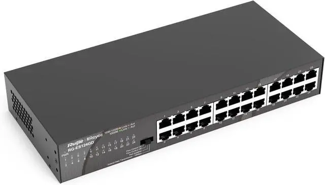 Alt view image 3 of 5 - RG-ES124GD 24-Port 10/100/1000Mbps Steel Case Unmanaged Desktop Switch