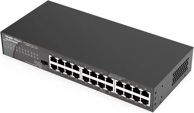 Alt view image 4 of 5 - RG-ES124GD 24-Port 10/100/1000Mbps Steel Case Unmanaged Desktop Switch
