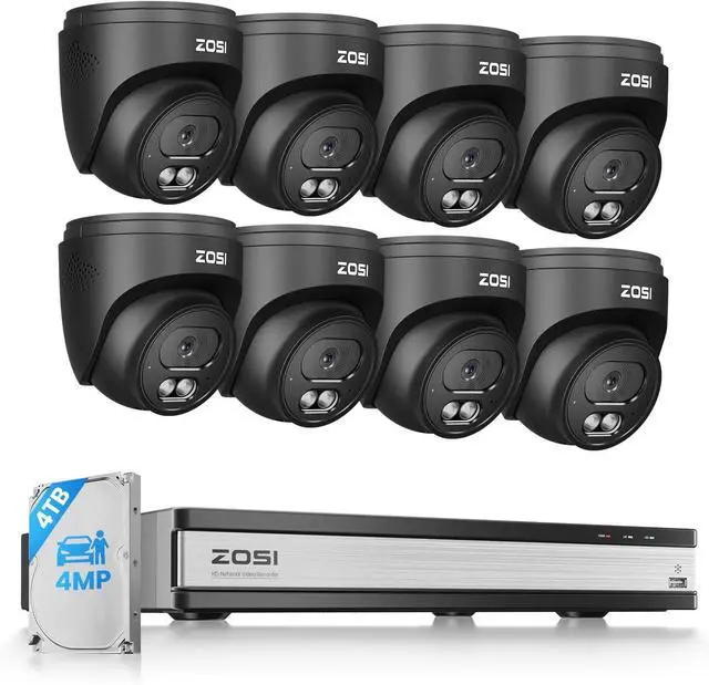 Main image of ZOSI C220 16CH 4K PoE Home Security Camera System, 16 Channel 4K 8MP NVR with 4TB HDD for 24/7 Record, 8 x 4MP(1440p) QHD 2.5K Dome IP Cameras Outdoor Indoor, Smart AI Human Detection, Two-Way Audio