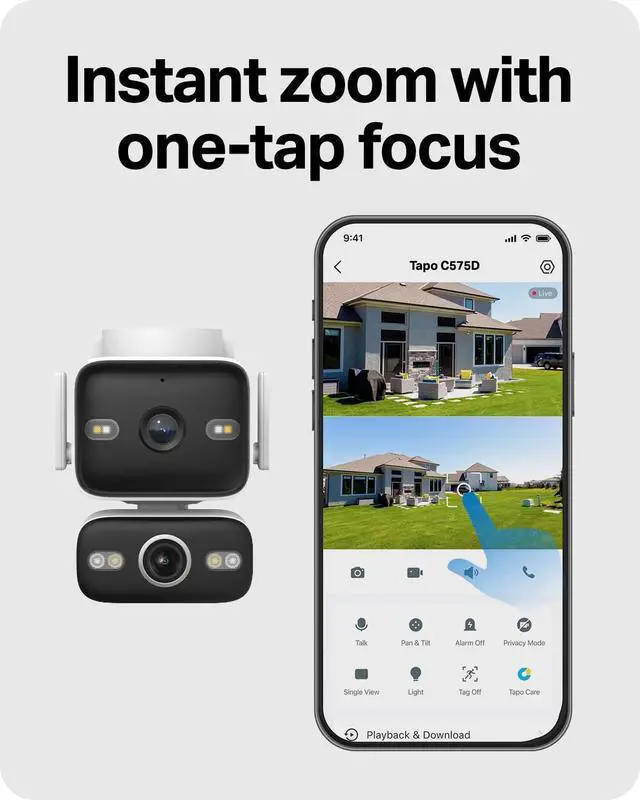 Alt view image 6 of 7 - Tapo 4K Outdoor Dual Lens Pan/Tilt PoE Security Camera, C575D