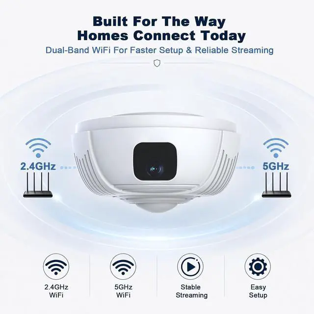 Alt view image 4 of 7 - Smoke Detector Wireless Security Camera with 330° Coverage, 2.4G/5G Wi-Fi