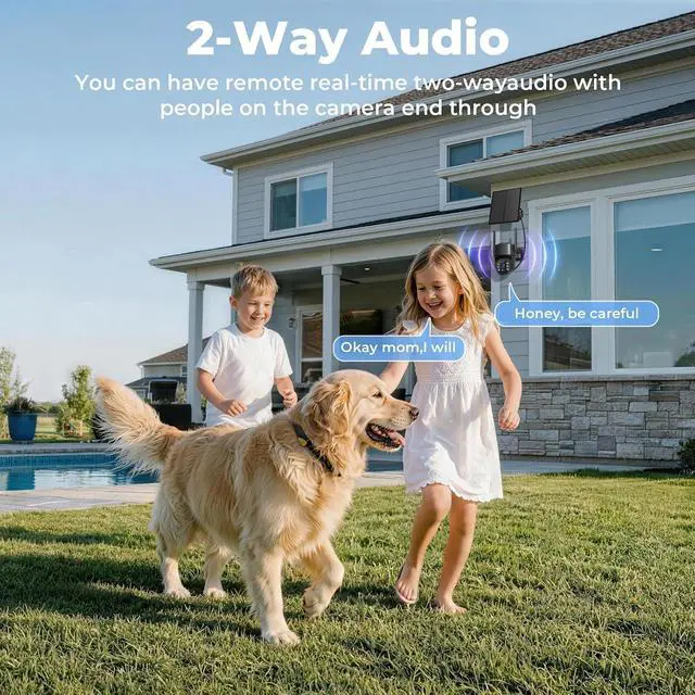 Alt view image 4 of 7 - 2K Security Cameras Wireless Outdoor, 5G & 2.4 WiFi Cameras for Home Security Solar/Battery Powered with Solar Panel, 360° PTZ Human Detection, Color Night Vision, Works with Alexa(2 Pack)