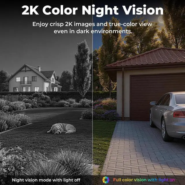 Alt view image 7 of 7 - 2K Security Cameras Wireless Outdoor, 5G & 2.4 WiFi Cameras for Home Security Solar/Battery Powered with Solar Panel, 360° PTZ Human Detection, Color Night Vision, Works with Alexa(2 Pack)