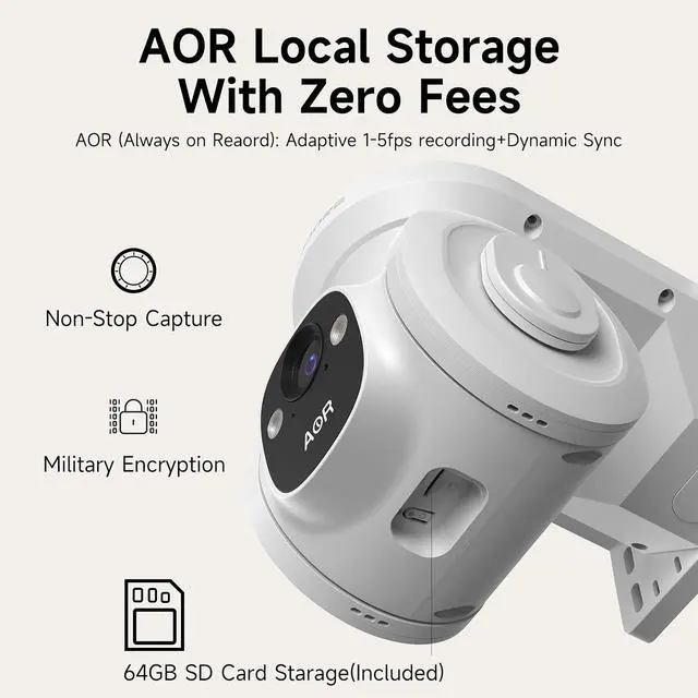 Alt view image 5 of 7 - 4G LTE Cellular Solar Security Camera Wireless Outdoor, No WiFi 2.5K Solar Powered Camera, Pan and Tilt, with SIM Card and 64GB SD Card, Color Night Vision, AI Motion Tracking, 2 Way Talk