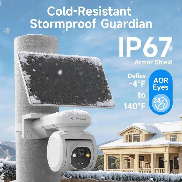 Alt view image 6 of 7 - 4G LTE Cellular Solar Security Camera Wireless Outdoor, No WiFi 2.5K Solar Powered Camera, Pan and Tilt, with SIM Card and 64GB SD Card, Color Night Vision, AI Motion Tracking, 2 Way Talk
