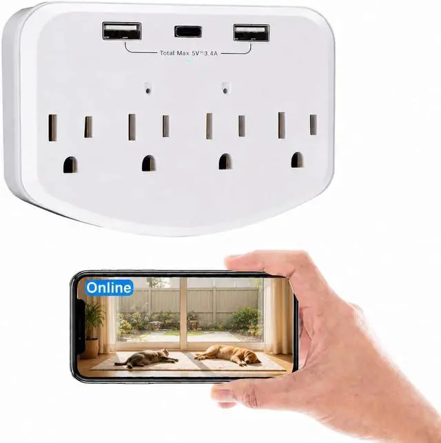 Main image of 1080P WiFi Wall Outlet Camera Indoor Home Security Camera, Motion Alert Remote Baby Pet Monitor Without Audio