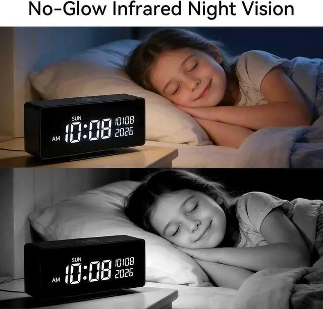 Alt view image 5 of 7 - Clock Camera, 1080P Full HD, Security Camera, with Night Vision, Bluetooth ConnectionAI Motion Detection Alarm, Local & Cloud Storage, Nanny Camera for Indoor Home Security