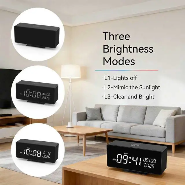 Alt view image 6 of 7 - Clock Camera, 1080P Full HD, Security Camera, with Night Vision, Bluetooth ConnectionAI Motion Detection Alarm, Local & Cloud Storage, Nanny Camera for Indoor Home Security