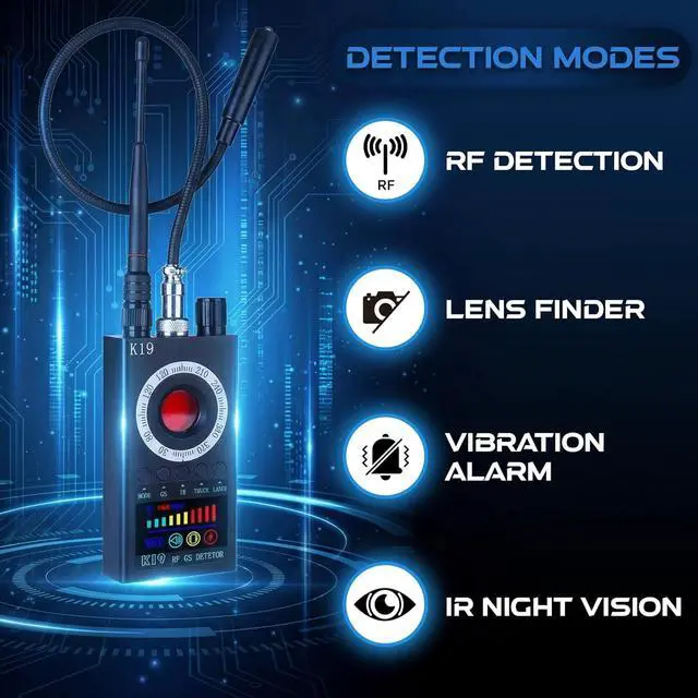 Alt view image 5 of 7 - Hidden Camera Detector Spy Camera Finder with Full Guide eBook, RF Detector for GPS Tracker, Bug, Listening Devices, Radio Frequency & Microphone, RF Scanner for Hotel, Office, Home Travel Privacy