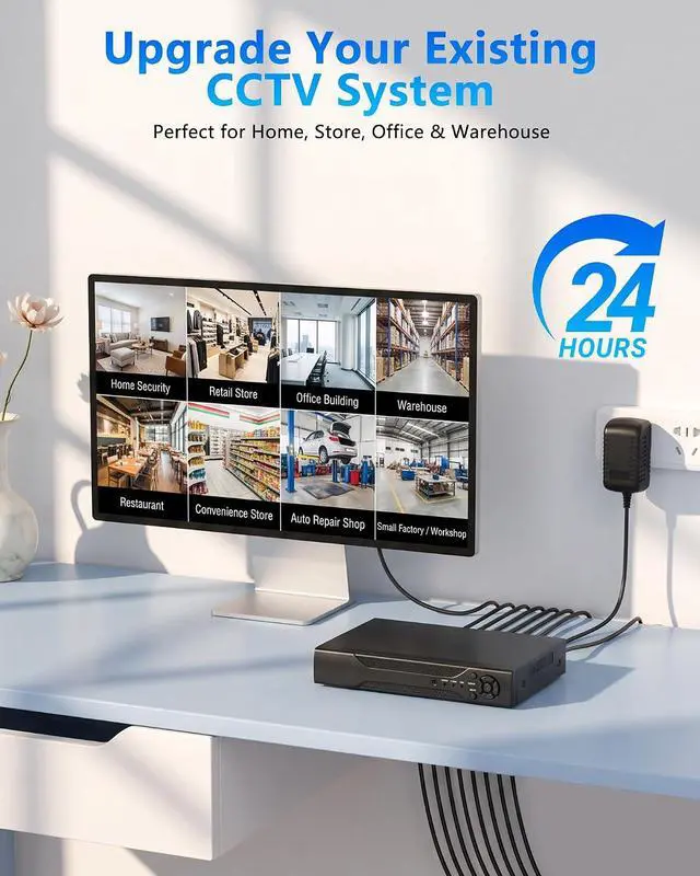 Alt view image 3 of 7 - KEPEAK 8CH 1080P H.265+ Security DVR Recorder for Wired CCTV Surveillance Cameras, 5-in-1 Hybrid AHD/TVI/CVI/CVBS/IP, HDMI/VGA Output, Remote Access (No Hard Drive)