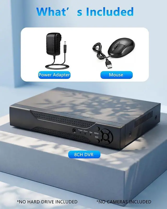 Alt view image 7 of 7 - KEPEAK 8CH 1080P H.265+ Security DVR Recorder for Wired CCTV Surveillance Cameras, 5-in-1 Hybrid AHD/TVI/CVI/CVBS/IP, HDMI/VGA Output, Remote Access (No Hard Drive)