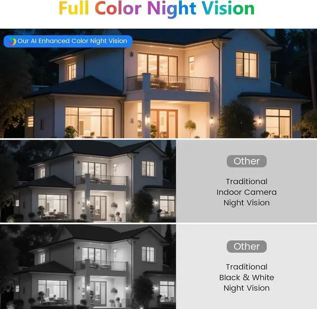 Alt view image 3 of 7 - 3K 5MP Window Camera for Home Security Indoor Magnetic Mount, 2Pack No Drill 5GHz&2.4GHz WiFi 6, Outdoor Monitoring Through Glass, Full Color Night Vision, 24/7 AI Smart Detection Recording