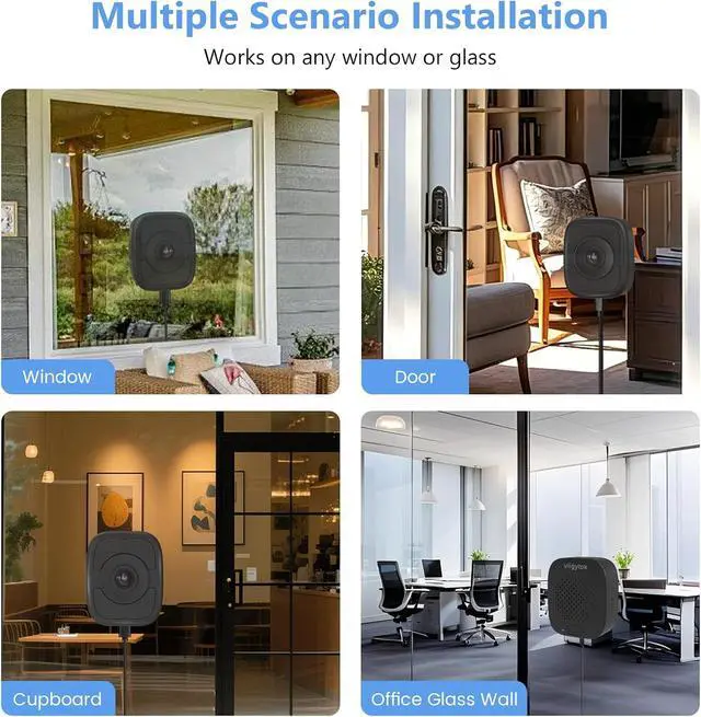 Alt view image 7 of 7 - 3K 5MP Window Camera for Home Security Indoor Magnetic Mount, 2Pack No Drill 5GHz&2.4GHz WiFi 6, Outdoor Monitoring Through Glass, Full Color Night Vision, 24/7 AI Smart Detection Recording