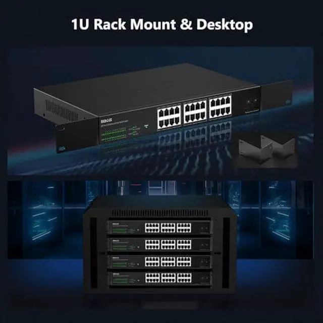 Alt view image 4 of 6 - 24 Port 2.5Gb Ethernet Network Switch with 2 x 10Gb SFP+