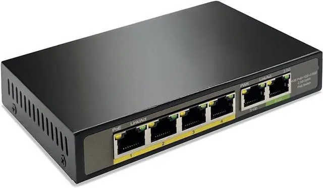 Alt view image 5 of 5 - Unmanaged Non-Standard 24v Passive Gigabit 4 Port PoE Switch with 2X 1 G Uplink for AP(External 65w)