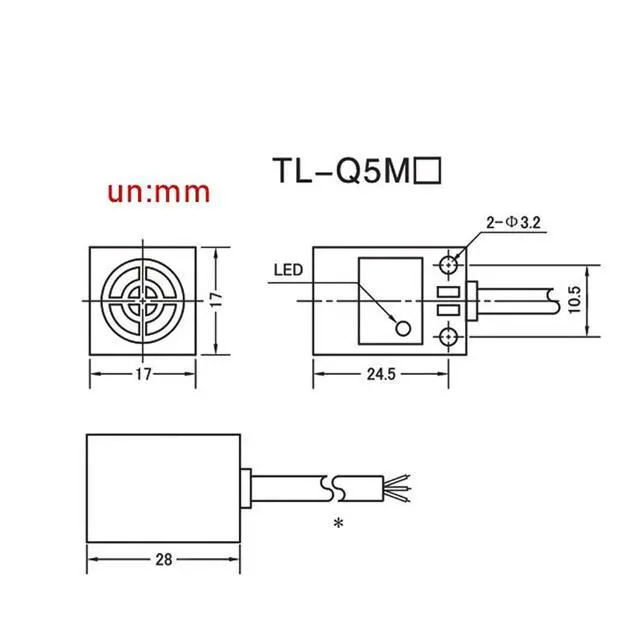 Alt view image 2 of 2 - Square Proximity Switch Sensor TL-Q5MC1 Three-Wire NPN Normally Open Metal Induction Switch(10PCS)
