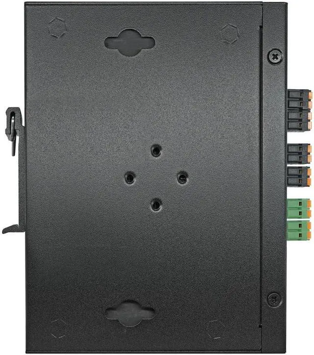 Alt view image 2 of 6 - Industrial L2 Managed 4-Port Gigabit PoE+ Passthrough Switch, TAA, 90W PoE++ Input, 72W PoE Budget, Dual 12V/24V DC Output, DIN-Rail, -40°F to 167°F, 6 kV Surge Protection