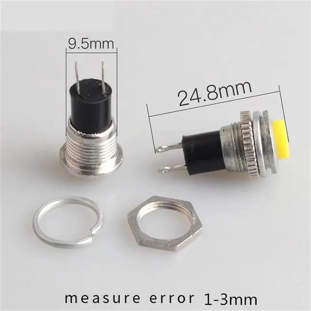 Alt view image 4 of 6 - 10PCS 10mm Self-Recovery Spring Small Push Button Switch Momentary Automatic Reset Button(Red)