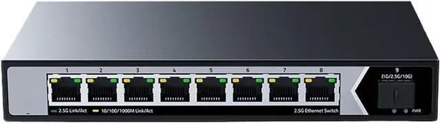 Main image of Business Ethernet switches 2.5GbE Ethernet Switch 8 Port 2.5GBASE-T 2500Mbps Network Switch 10G Uplink SFP Port Unmanaged Fanless
