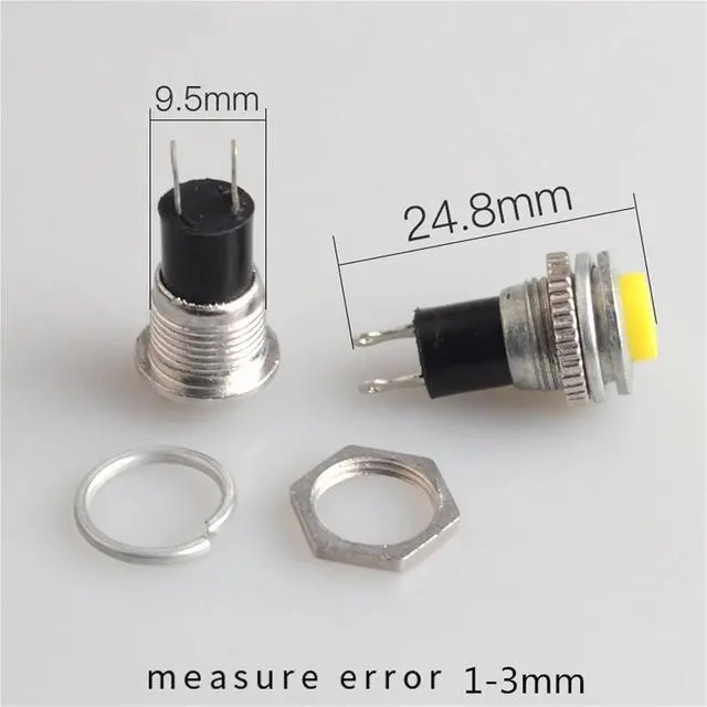 Alt view image 6 of 6 - 10PCS 10mm Self-Recovery Spring Small Push Button Switch Momentary Automatic Reset Button(Red)