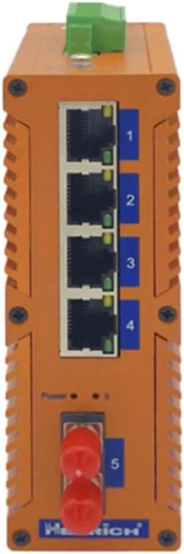 Main image of Henrich 4x1000Mbps Copper Port 1 Single-Mode ST Fiber Port Din-Rail Switch
