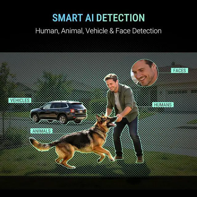 Alt view image 4 of 7 - 2.5K Window Security Camera No Drill Anti-Glare, Free AI Human/Vehicle/Pet Detection, 5000mAh Battery & Wired, Indoor to Outdoor, Face Recognition, 24/7 Recording