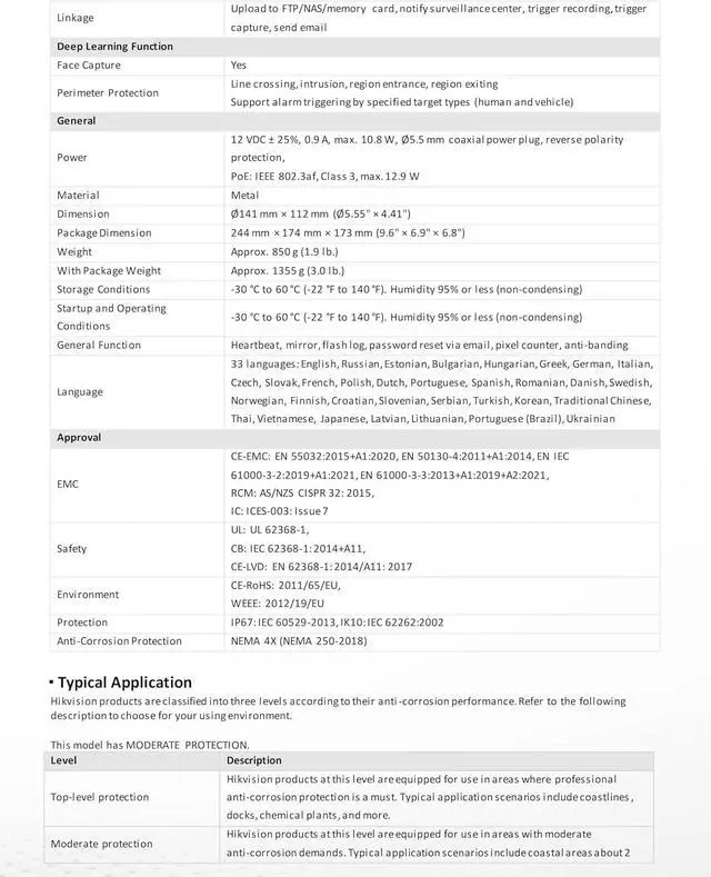 Alt view image 5 of 6 - DS-2CD2787G3T-LIZSY 4K 8MP POE IP Security Camera, Surveillance Video Camera for Outdoor, 130ft Night Vision, Anti-Corrosion Design, WDR, H.265+, Human and Vehicle Detection, Work with kconnect