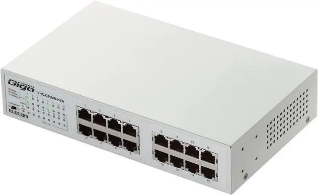 Main image of ELECOM 16 Port Switching Hub Gigabit with Magnet Power Supply Built-in Metal Body EHC-G16MN-HJW (Japan Import)