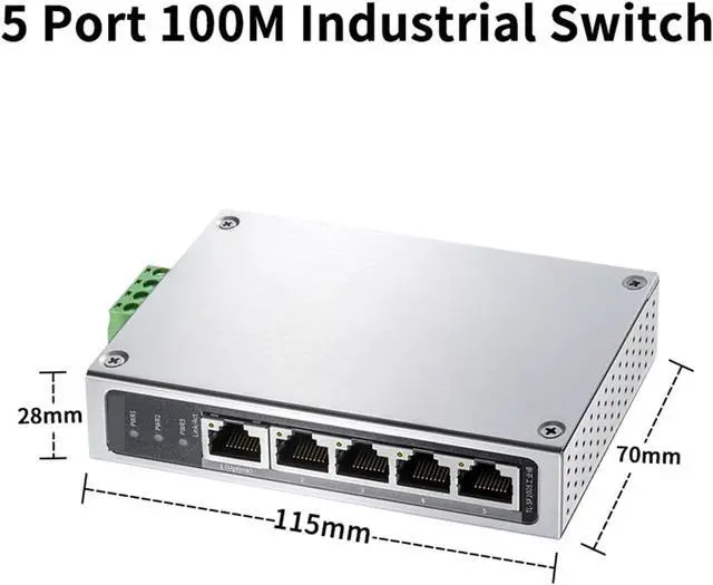 Alt view image 2 of 7 - 1Pcs 5 Port 8 Port 100M Industrial Ethernet Switch 100Base-T DIN Rail Wall Mounted Aluminium Alloy Shell TL-SF1005 TL-SF1008(TL-SF1005)
