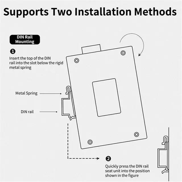 Alt view image 7 of 7 - 1Pcs 5 Port 8 Port 100M Industrial Ethernet Switch 100Base-T DIN Rail Wall Mounted Aluminium Alloy Shell TL-SF1005 TL-SF1008(TL-SF1005)