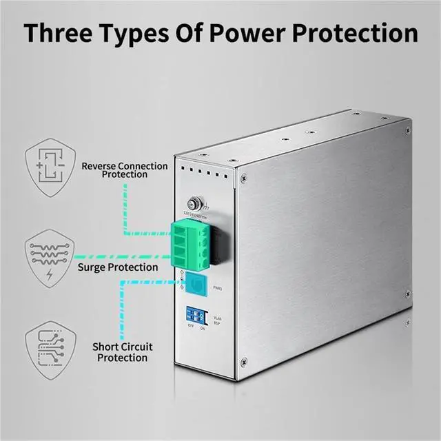 Alt view image 5 of 7 - 1Pcs 5 Port 8 Port 100M Industrial Ethernet Switch 100Base-T DIN Rail Wall Mounted Aluminium Alloy Shell TL-SF1005 TL-SF1008(TL-SF1005)