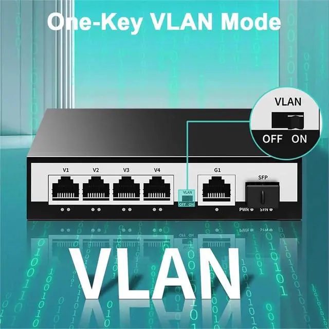 Alt view image 3 of 7 - 6-Port Gigabit POE Switch 1000Mbps Active Network Switch 52W PoE+ for IP Cameras NVR Surveillance CCTV