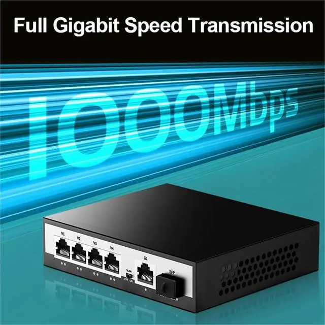 Alt view image 4 of 7 - 6-Port Gigabit POE Switch 1000Mbps Active Network Switch 52W PoE+ for IP Cameras NVR Surveillance CCTV