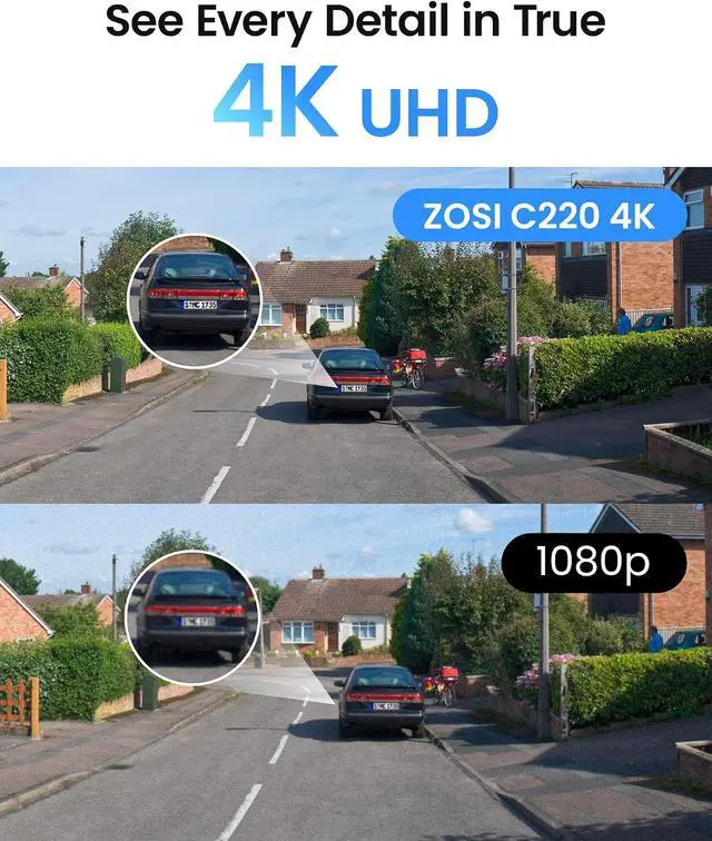 Alt view image 2 of 7 - ZOSI C220 4K 8MP 8CH POE NVR Security Camera System (16CH Expandable), 4 x 8MP PoE IP Dome Cameras Outdoor Indoor, AI Human/Vehicle/Face Detection, One-Way Audio, 100ft IR Night Vision, 2TB HDD