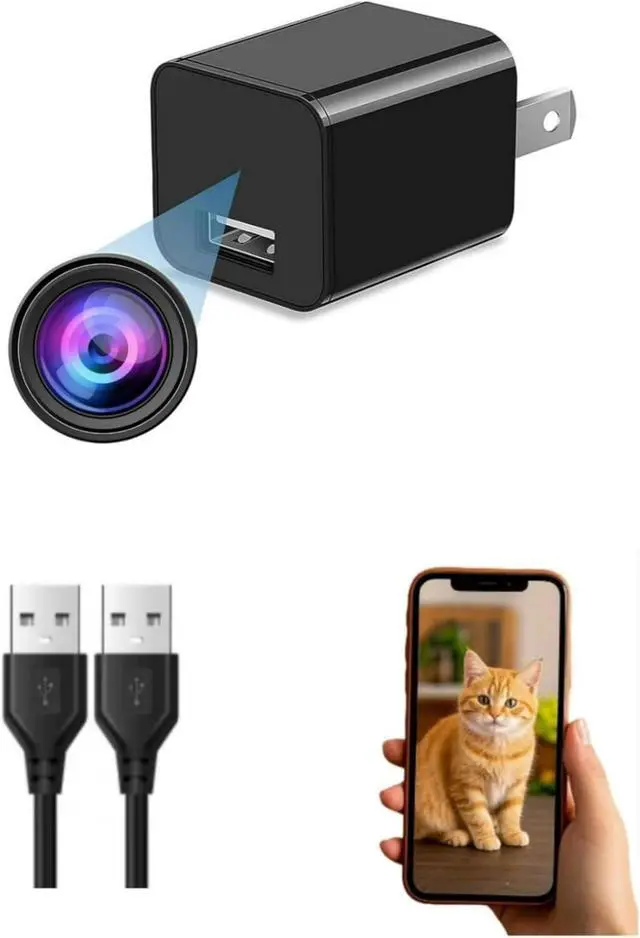 Main image of Camera Charger, 64GB Full HD 1080P Nanny Camera with Motion Detection, No Need for WiFi