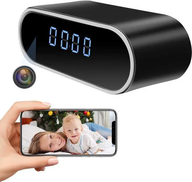 Main image of Security Camera, Hidden Camera Clock, WiFi Spy Camera Mini Nanny Cam with Night Vision, Motion Detection, Remote Viewing Indoor Security, Baby Pet Elderly Surveillance