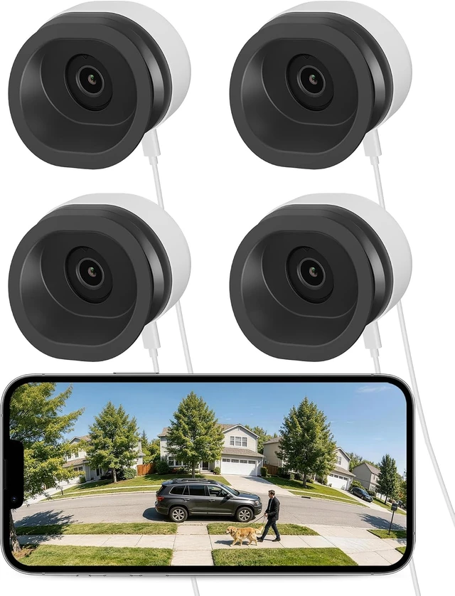 Main image of 4-Pack 3MP 2K No-Drill WiFi Magnetic Window Mounted Camera