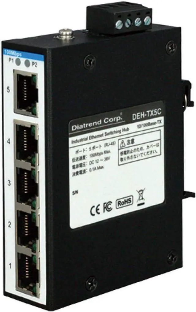 Main image of Industrial Ethernet Switching Hub 10Base-T/100Base-TX Type DEH-TX5C